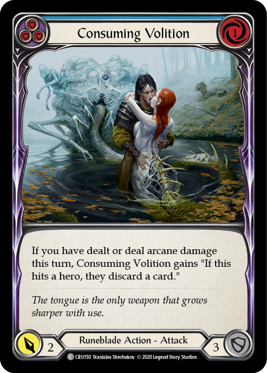 Consuming Volition (Blue) [CRU150] (Crucible of War) 1st Edition Rainbow Foil