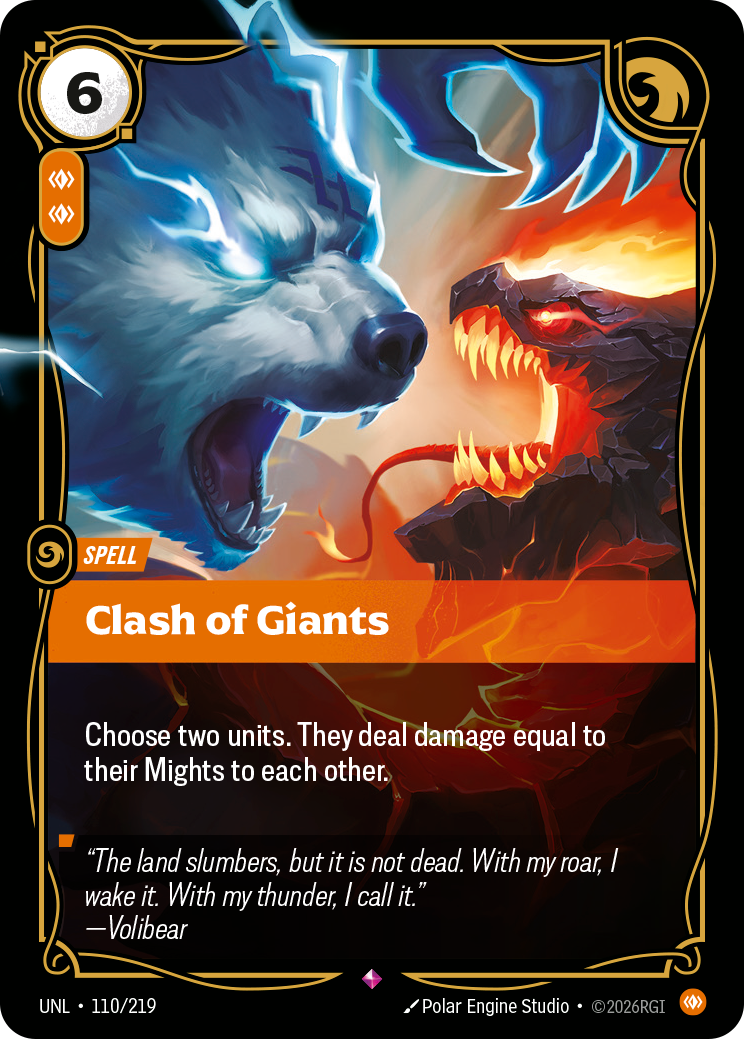 front of card Clash of Giants [Unleashed] 110/219