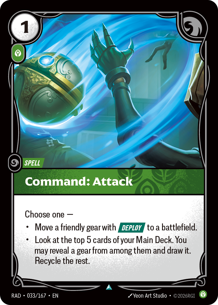front of card Command: Attack [Radiance] 033/167