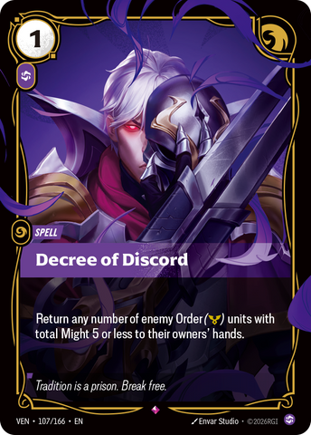 front of card Decree of Discord [Vendetta] 107/166