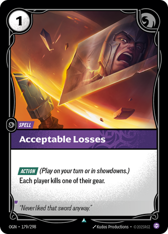 front of card Acceptable Losses [Origins] #179