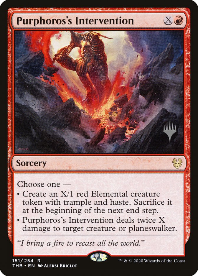 Purphoros's Intervention (Promo Pack) [Theros Beyond Death Promo Pack]