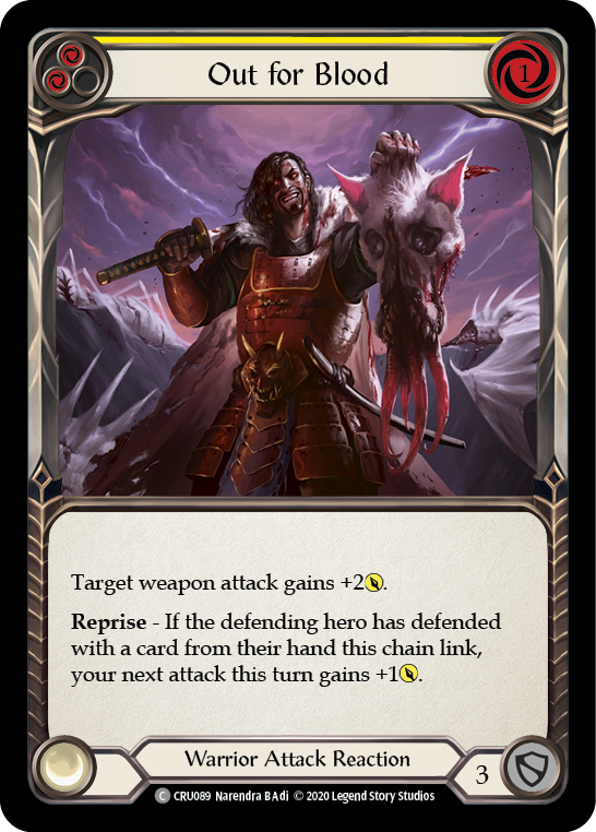 Out for Blood (Yellow) [CRU089] (Crucible of War) 1st Edition Rainbow Foil