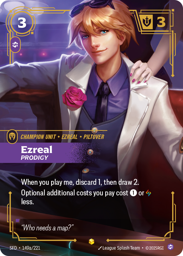 front of card Ezreal, Prodigy (Alternate Art) [Spiritforged] 149a/221