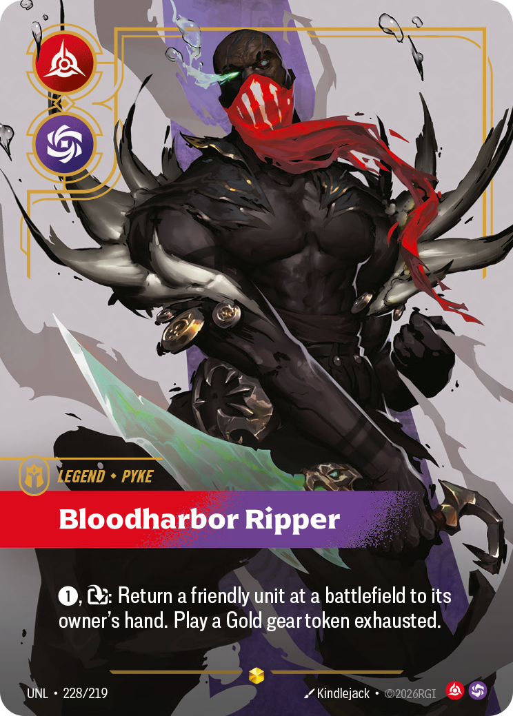 front of card Pyke, Bloodharbor Ripper (Overnumbered) [Unleashed] 228/219