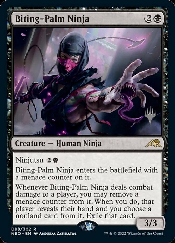 Biting-Palm Ninja (Promo Pack) [Kamigawa: Neon Dynasty Promo Pack]