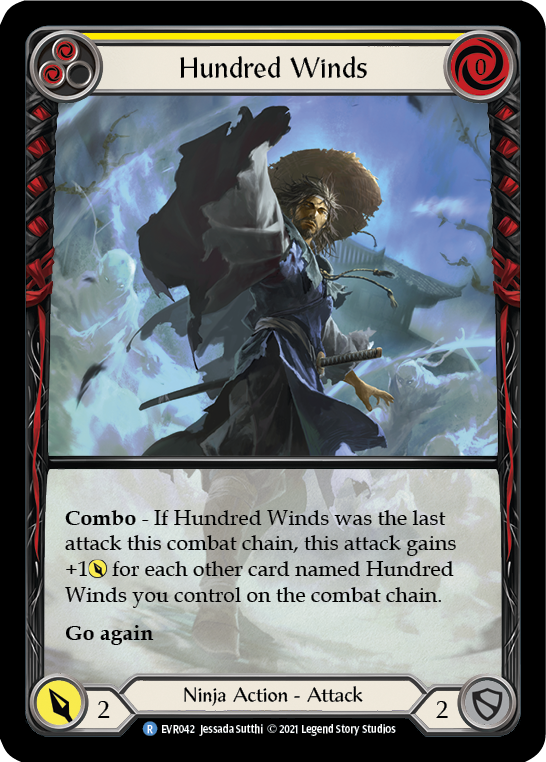 Hundred Winds (Yellow) [EVR042] (Everfest) 1st Edition Extended Art Rainbow Foil