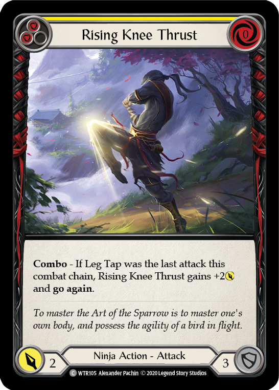 Rising Knee Thrust (Yellow) [U-WTR105] (Welcome to Rathe Unlimited) Unlimited Rainbow Foil