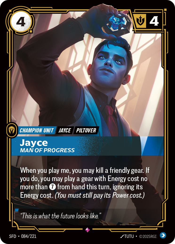 front of card Jayce, Man of Progress [Spiritforged] 084/221