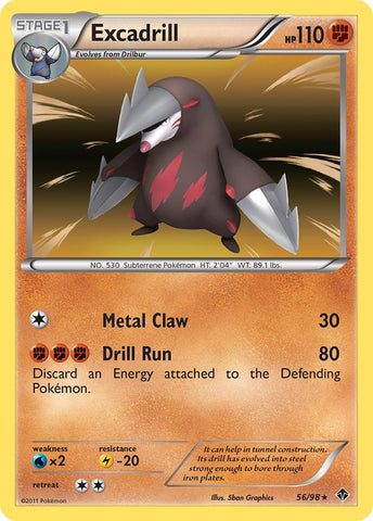Excadrill (56/98) (Cosmos Holo) (Blister Exclusive) (Black & White: Emerging Powers) [Theme Deck Exclusive]
