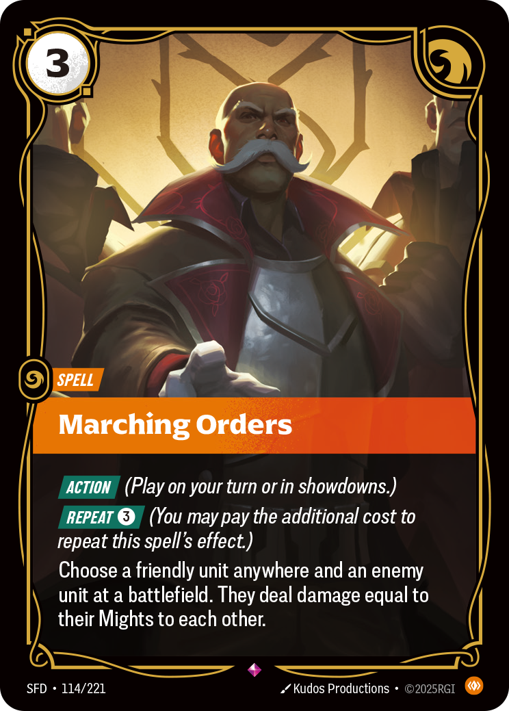 front of card Marching Orders [Spiritforged] 114/221