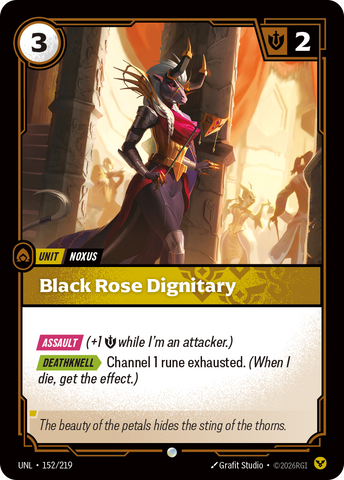 front of card Black Rose Dignitary [Unleashed] 152/219