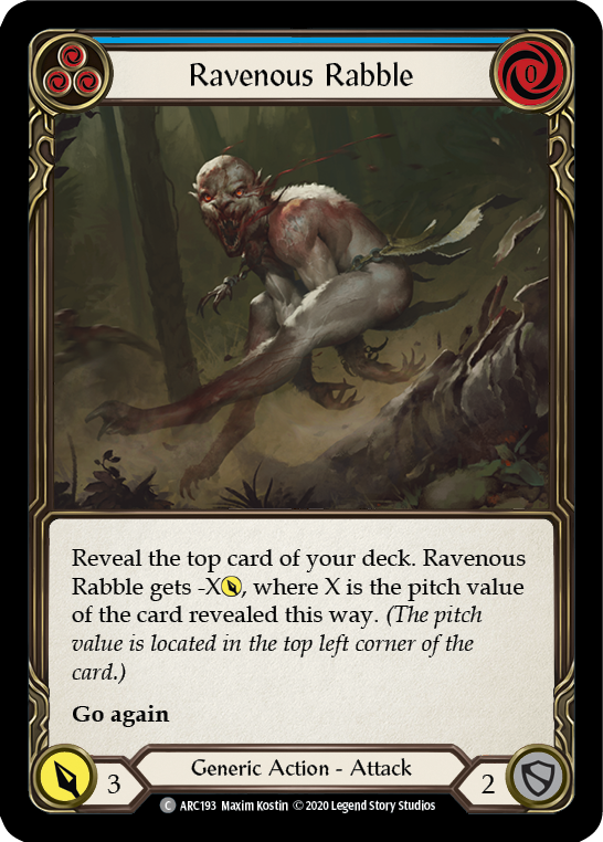 Ravenous Rabble (Blue) [U-ARC193] (Arcane Rising Unlimited) Unlimited Rainbow Foil