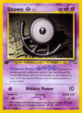 Unown (U) (51/75) [Neo Discovery 1st Edition]