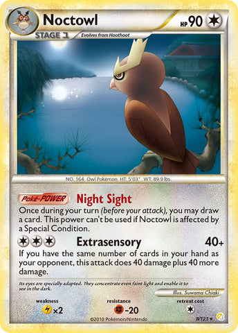 Noctowl (8/123) (HeartGold & SoulSilver: Base Set) [Theme Deck Exclusive]