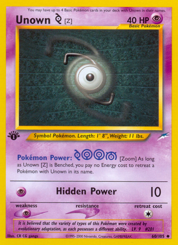 Unown (Z) (60/105) [Neo Destiny 1st Edition]