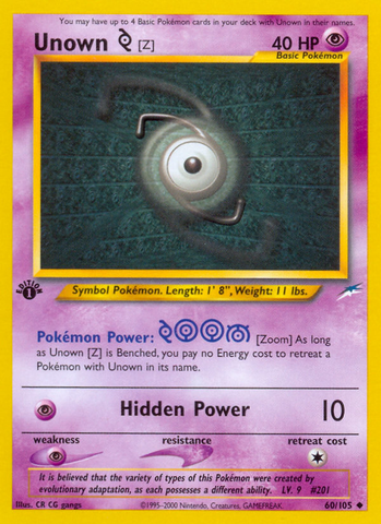 Unown (Z) (60/105) [Neo Destiny 1st Edition]