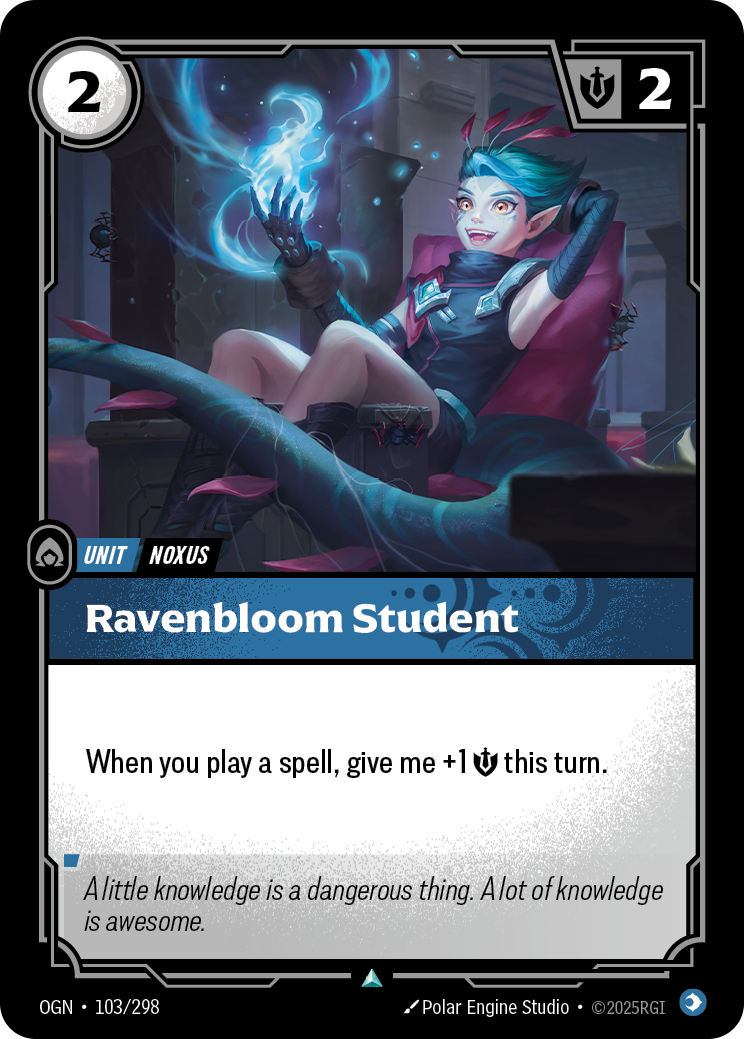 front of card Ravenbloom Student [Origins]