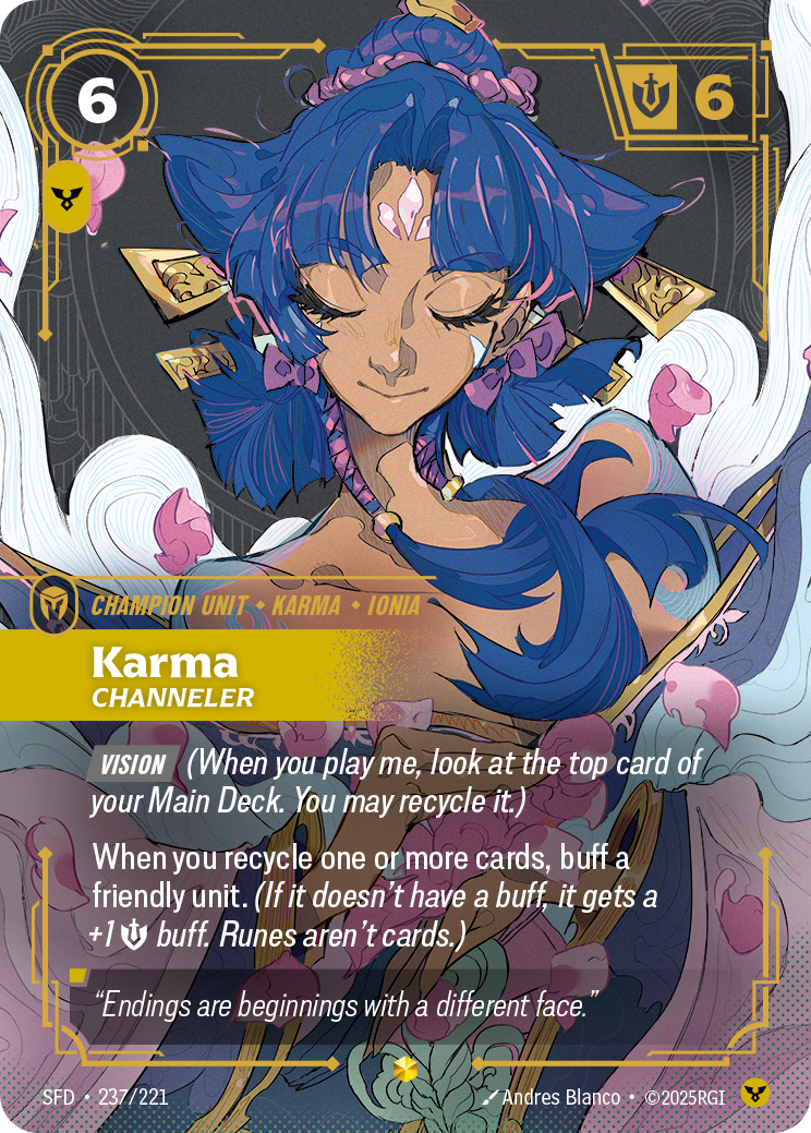 front of card Karma, Channeler (Overnumbered) [Spiritforged] 237/221
