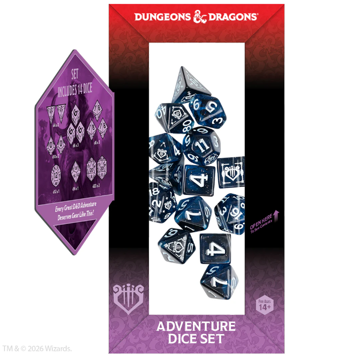 Sirius Dice: Adventure Dice Set - D&D Bard: Blue/Black