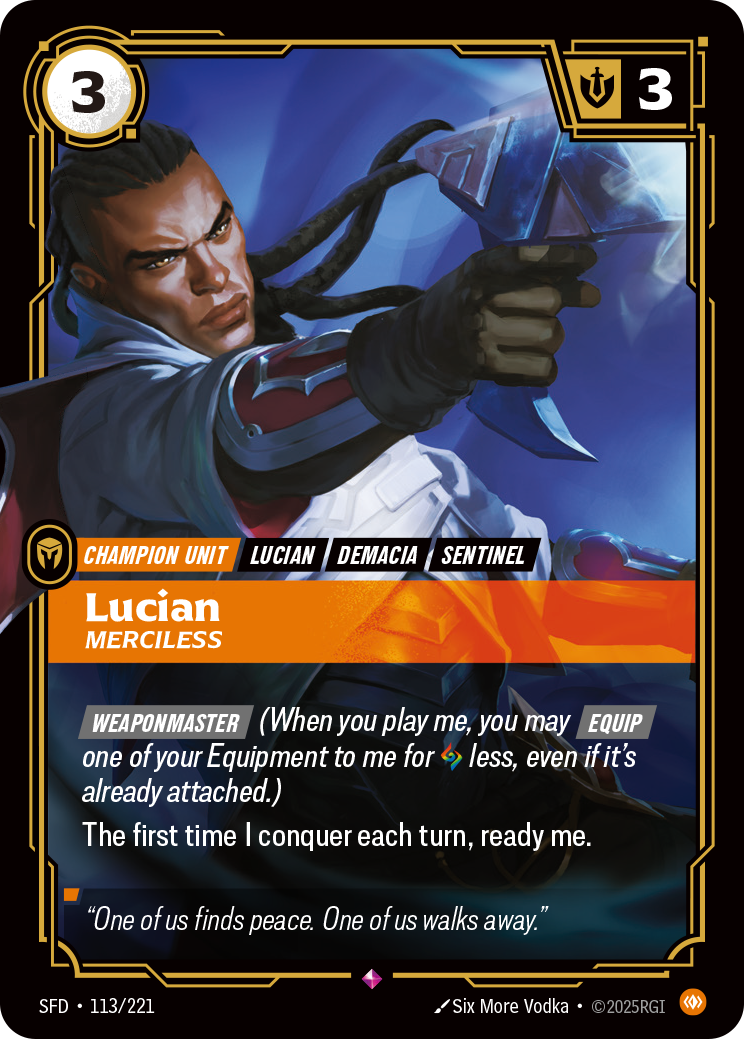 front of card Lucian, Merciless [Spiritforged] 113/221