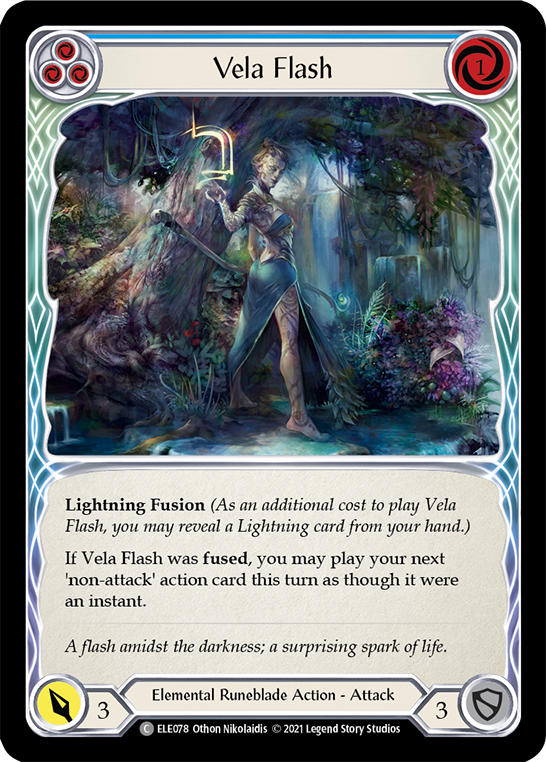 Vela Flash (Blue) [ELE078] (Tales of Aria) 1st Edition Rainbow Foil