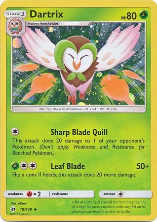Dartrix (10/149) (Cosmos Holo) (Sun & Moon: Base Set) [Theme Deck Exclusive]