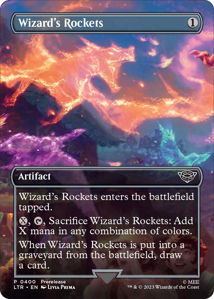 Wizard's Rockets (Prerelease No Stamp) (Borderless Alternate Art) [The Lord of the Rings: Tales of Middle-Earth]