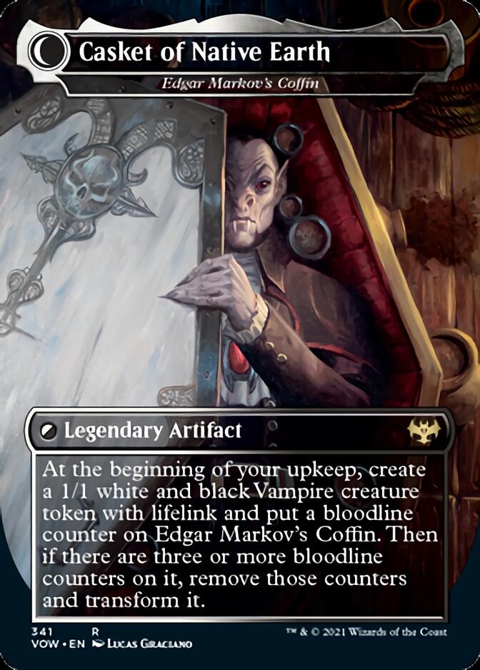 Dracula the Voyager // Casket of Native Earth - Edgar, Charmed Groom // Edgar Markov's Coffin [Innistrad: Crimson Vow]