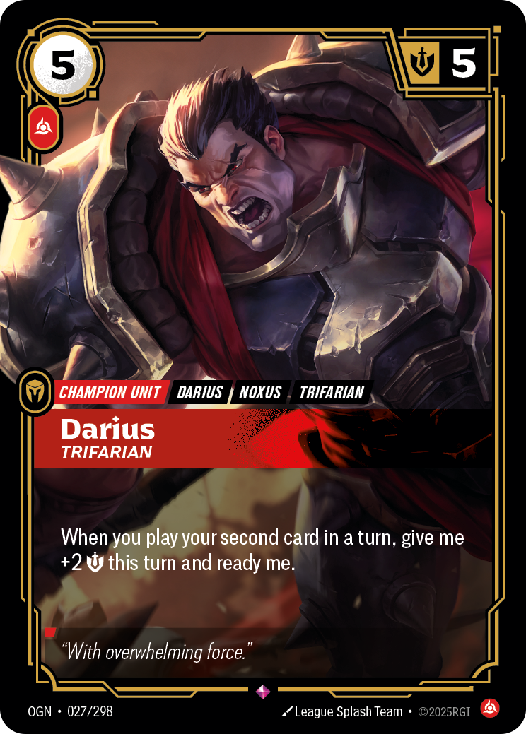 front of card Darius, Trifarian [Origins]