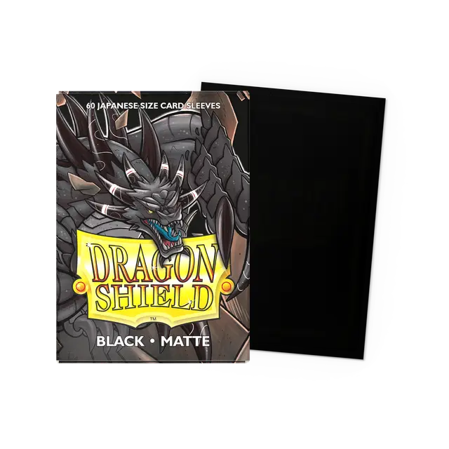 Dragon Shield: Japanese Size 60ct Sleeves - Black (Matte)