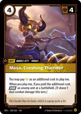 front of card Masa, Crashing Thunder [Vendetta] 120/166