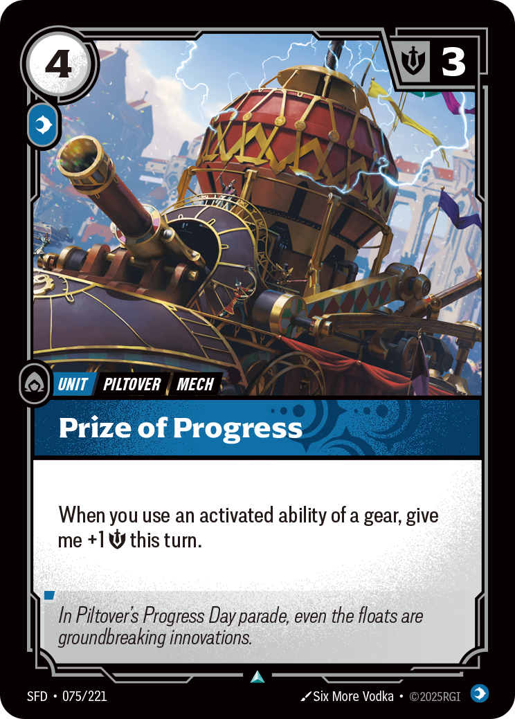 front of card Prize of Progress [Spiritforged] 075/221