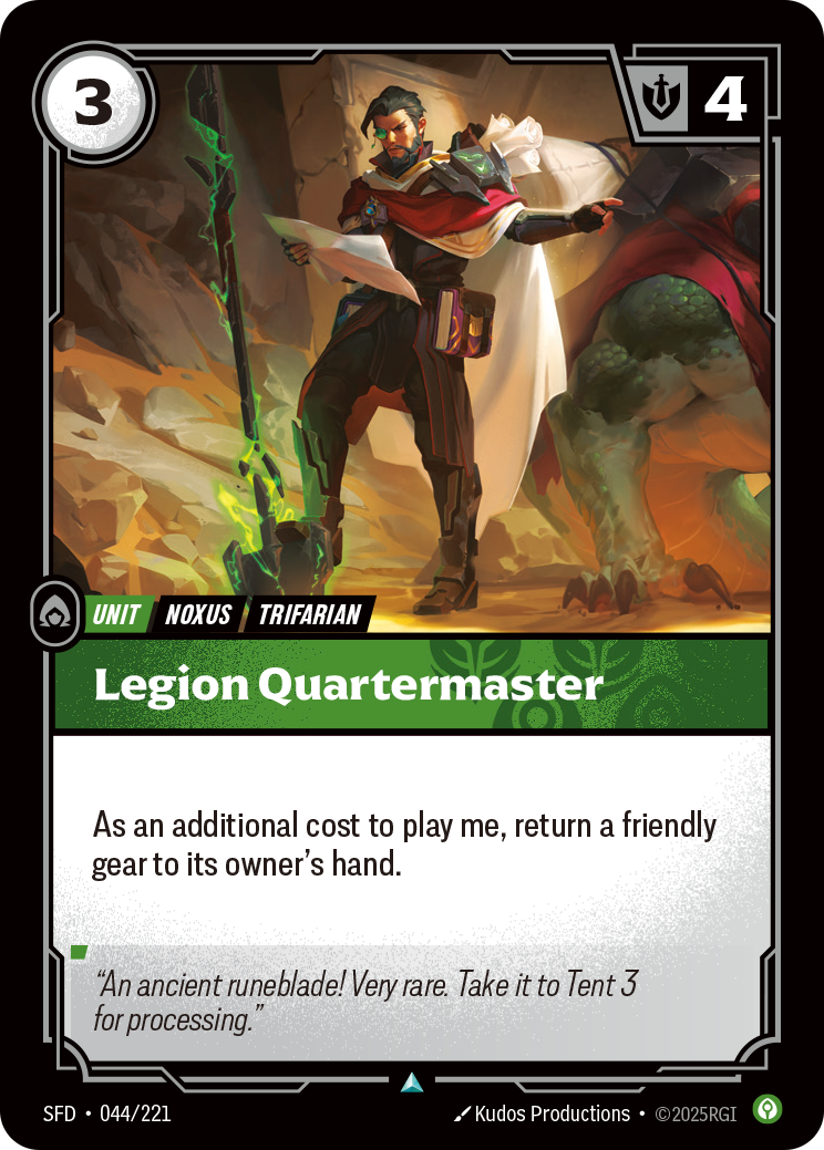 front of card Legion Quartermaster [Spiritforged] 044/221