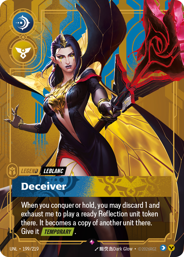 front of card LeBlanc, Deceiver [Unleashed] 199/219
