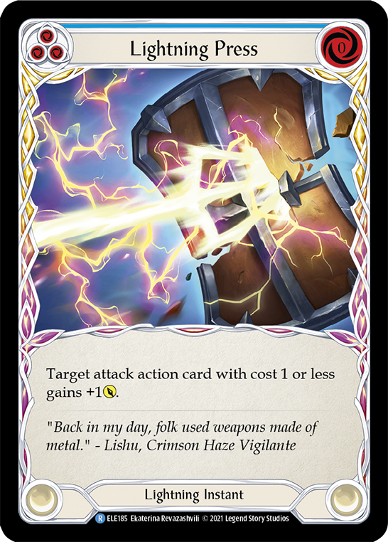 Lightning Press (Blue) [ELE185] (Tales of Aria) 1st Edition Rainbow Foil