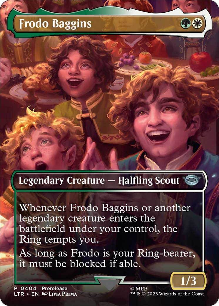 Frodo Baggins (Prerelease No Stamp) (Borderless Alternate Art) [The Lord of the Rings: Tales of Middle-Earth]