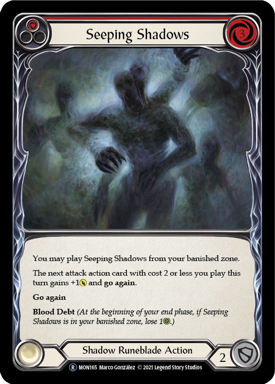 Seeping Shadows (Red) [U-MON165-RF] (Monarch Unlimited) Unlimited Rainbow Foil