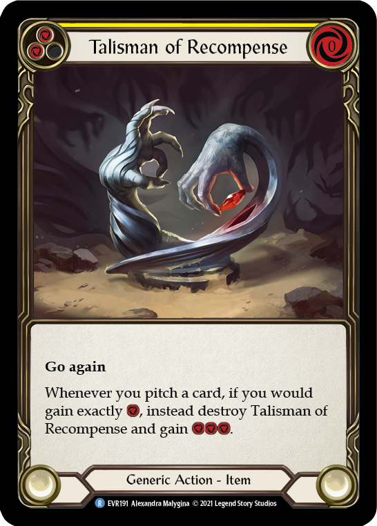 Talisman of Recompense [EVR191] (Everfest) 1st Edition Cold Foil