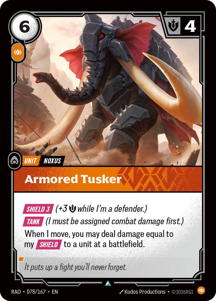 front of card Armored Tusker [Radiance] 078/167