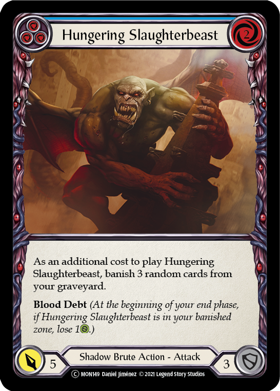 Hungering Slaughterbeast (Blue) [U-MON149] (Monarch Unlimited) Unlimited Normal