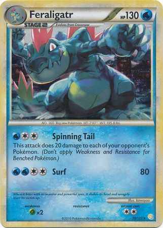 Feraligatr (20/123) (Cracked Ice Holo) (HeartGold & SoulSilver: Base Set) [Theme Deck Exclusive]