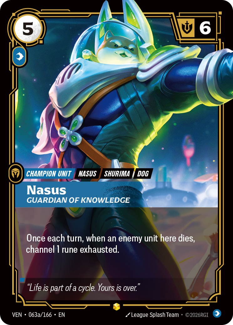 front of card Nasus, Guardian of Knowledge (Alternate Art) [Vendetta] 063a/166