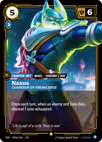front of card Nasus, Guardian of Knowledge (Alternate Art) [Vendetta] 063a/166