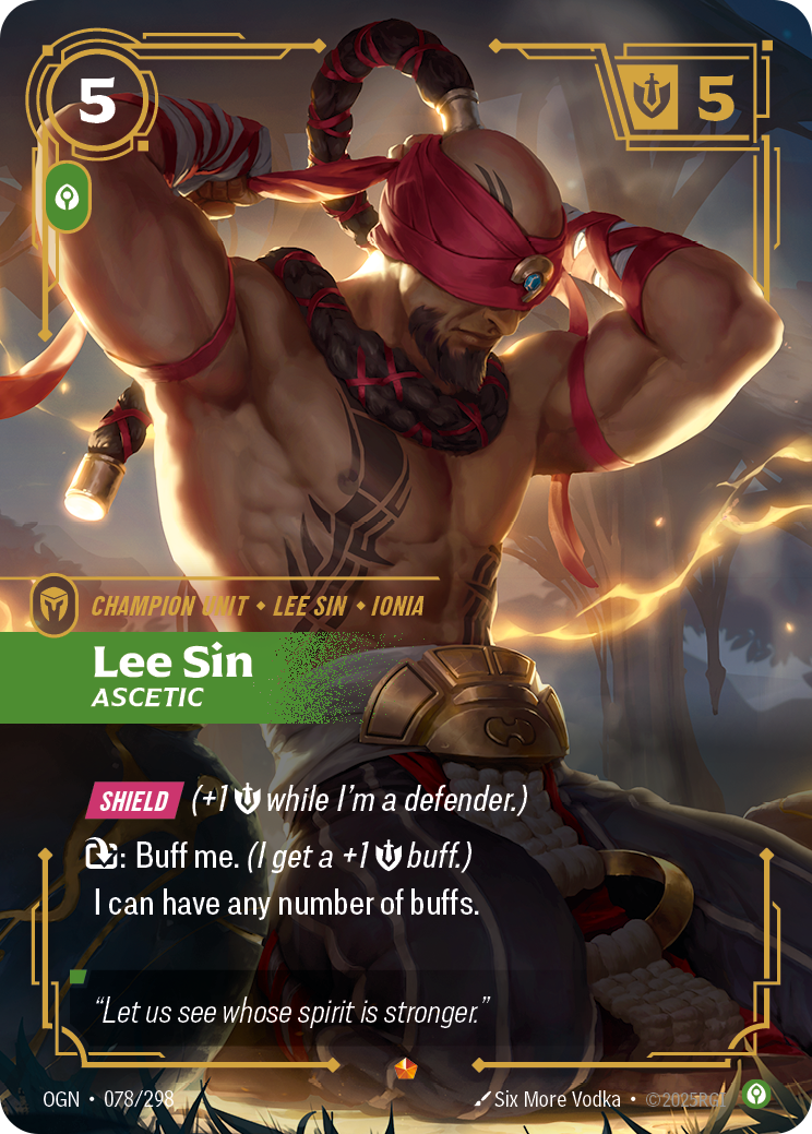 front of card Lee Sin, Ascetic [Origins]