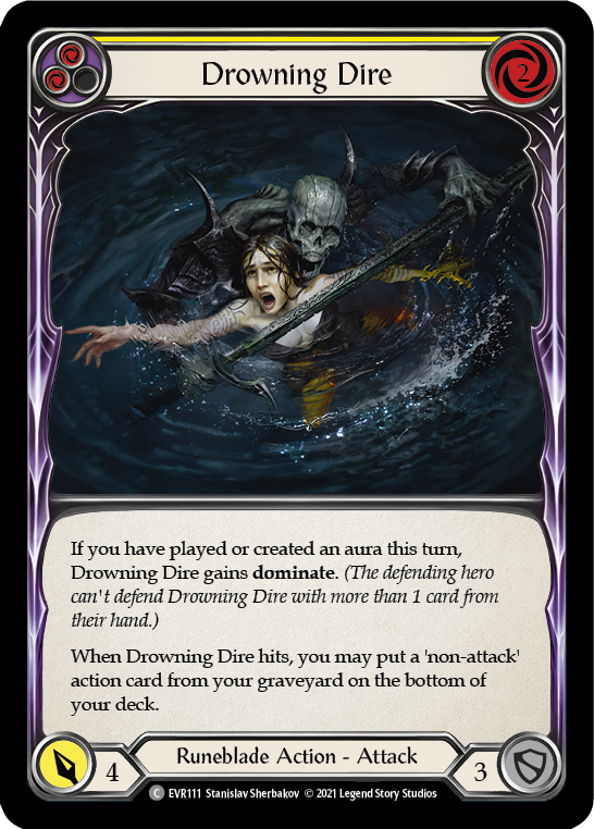 Drowning Dire (Yellow) [EVR111] (Everfest) 1st Edition Rainbow Foil
