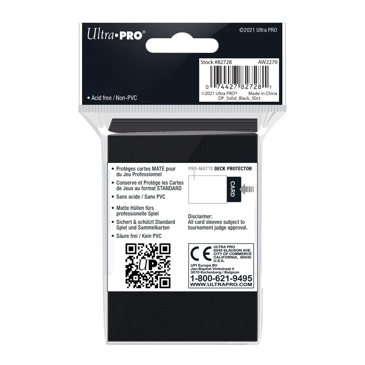 Ultra PRO: Standard 50ct Sleeves - PRO-Matte (Black)