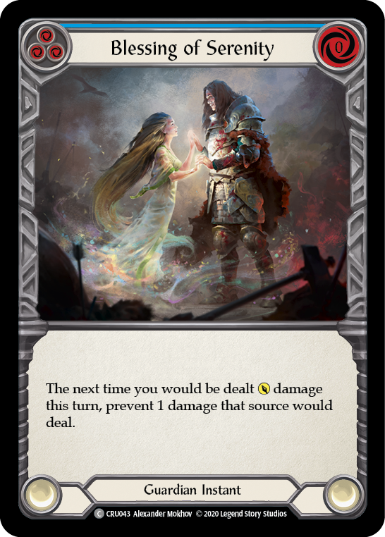 Blessing of Serenity (Blue) [CRU043] (Crucible of War) 1st Edition Rainbow Foil