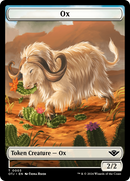 Zombie // Ox Double-Sided Token [Outlaws of Thunder Junction Commander Tokens]