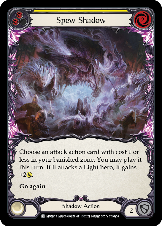 Spew Shadow (Yellow) [MON213-RF] (Monarch) 1st Edition Rainbow Foil